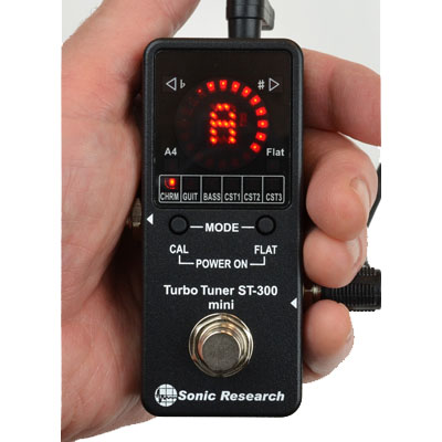 ST-200 stomp box strobe tuner front